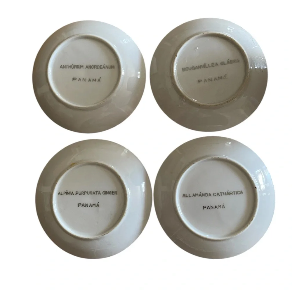 Vintage White Porcelain Panama’ Floral Accent Plates - Set of 4. - Picture 2 of 2